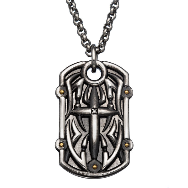 tribal cross dog tag